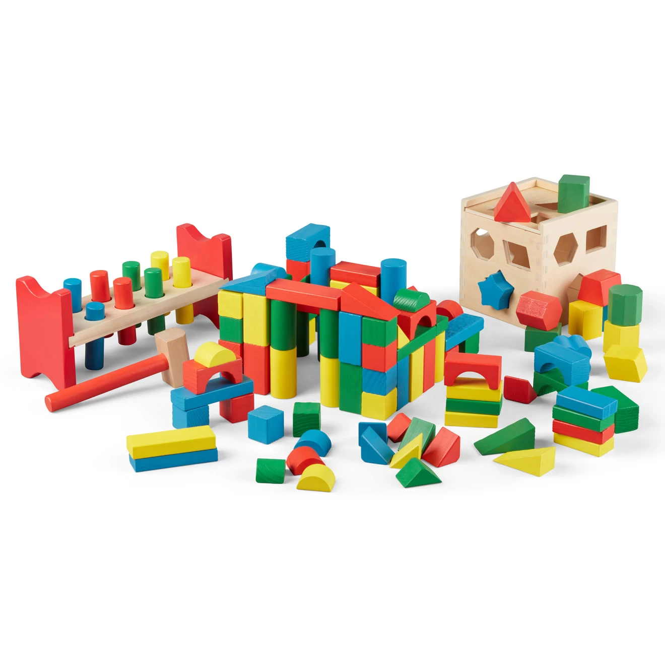Melissa & Doug Stack, Sort & Pound Wooden Toy Collection - Image 4