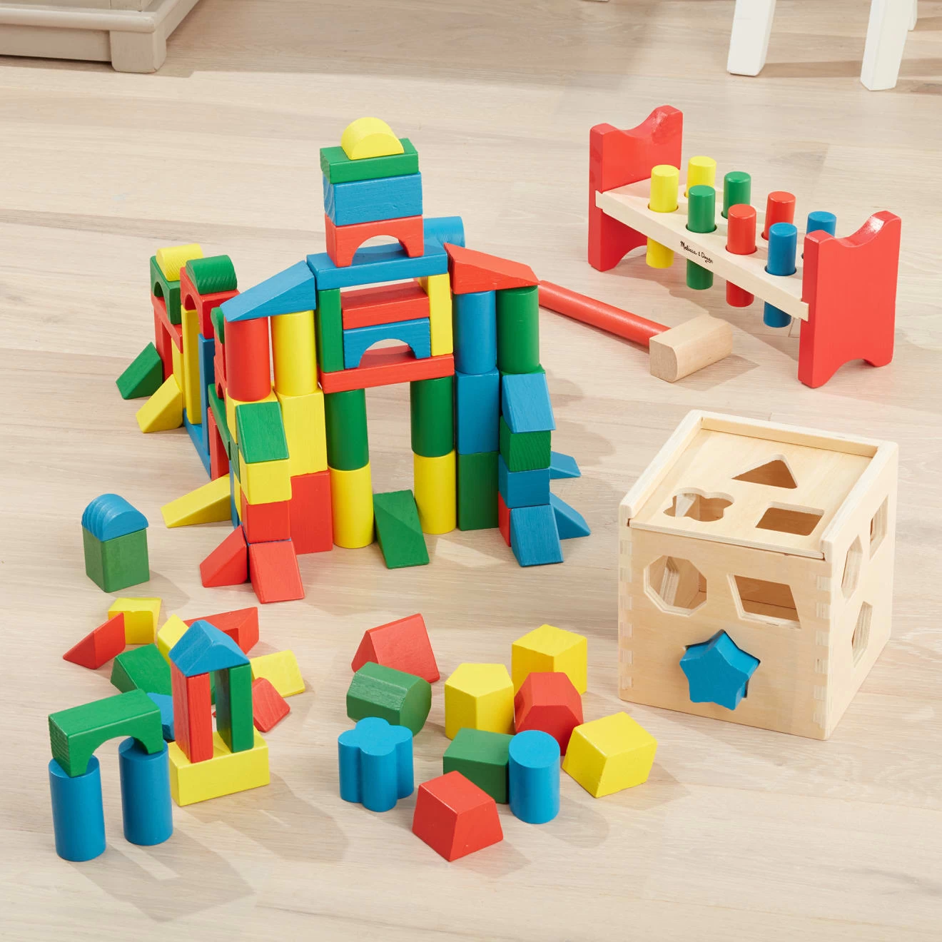 Melissa & Doug Stack, Sort & Pound Wooden Toy Collection - Image 9