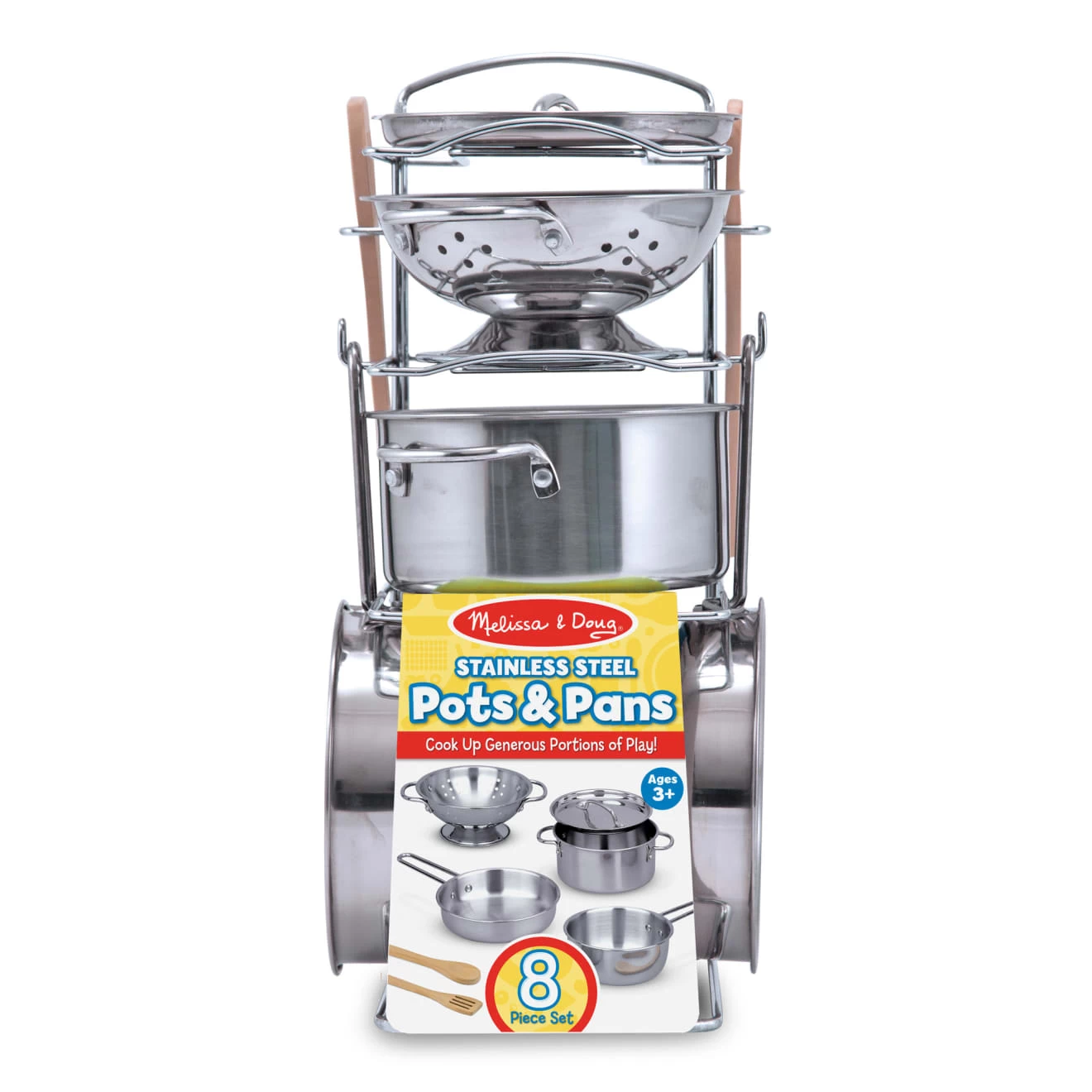 Melissa & Doug Let's Play House! Stainless Steel Pots & Pans Play Set - Image 3