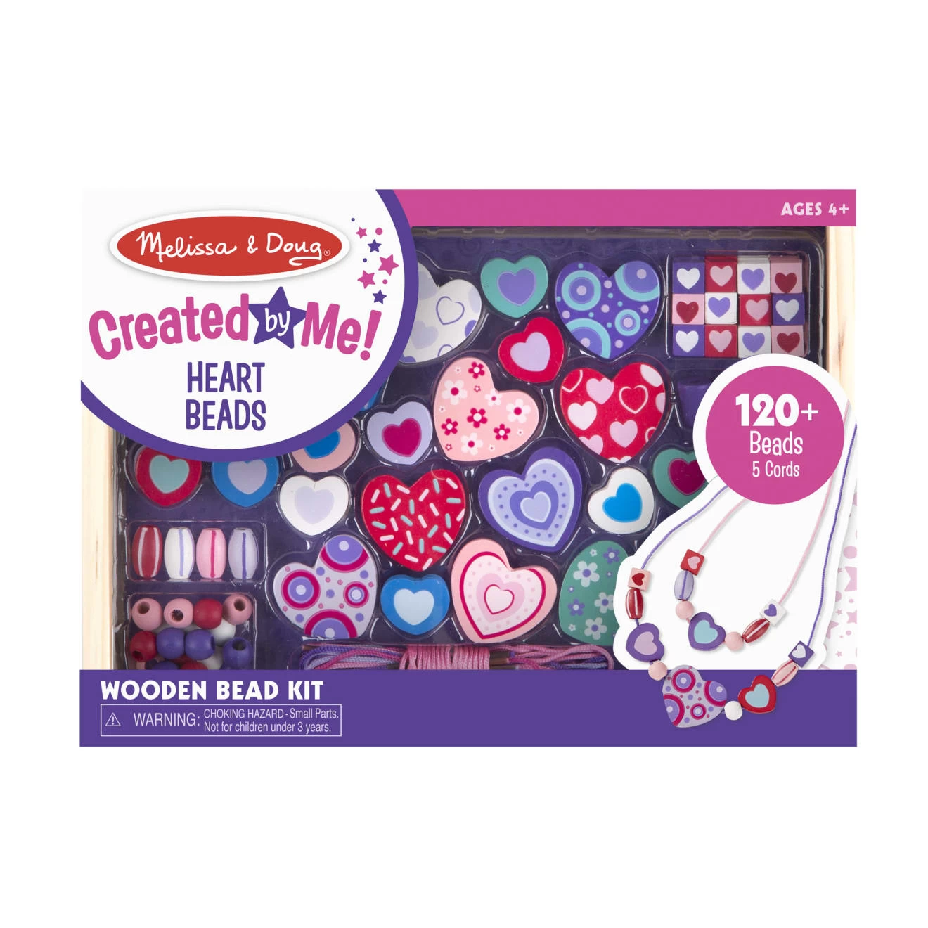 Melissa & Doug Created By Me! Heart Beads Wooden Bead Kit