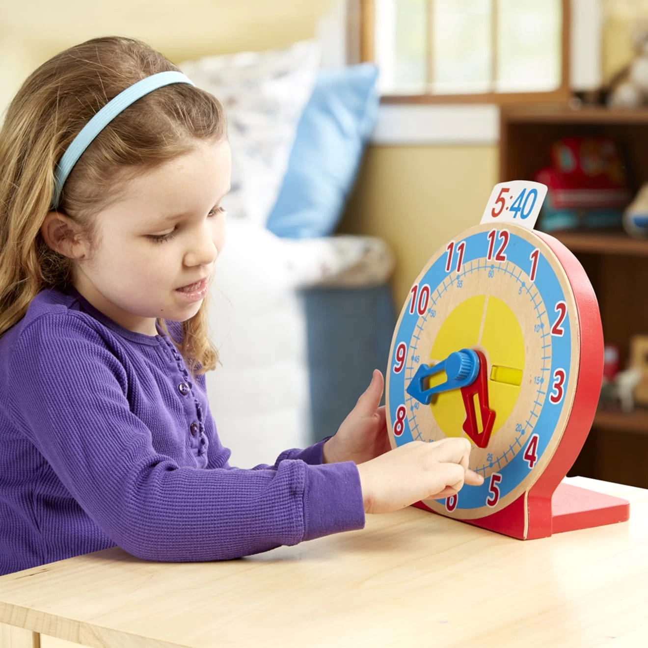 Melissa & Doug Turn & Tell Wooden Clock - Image 5