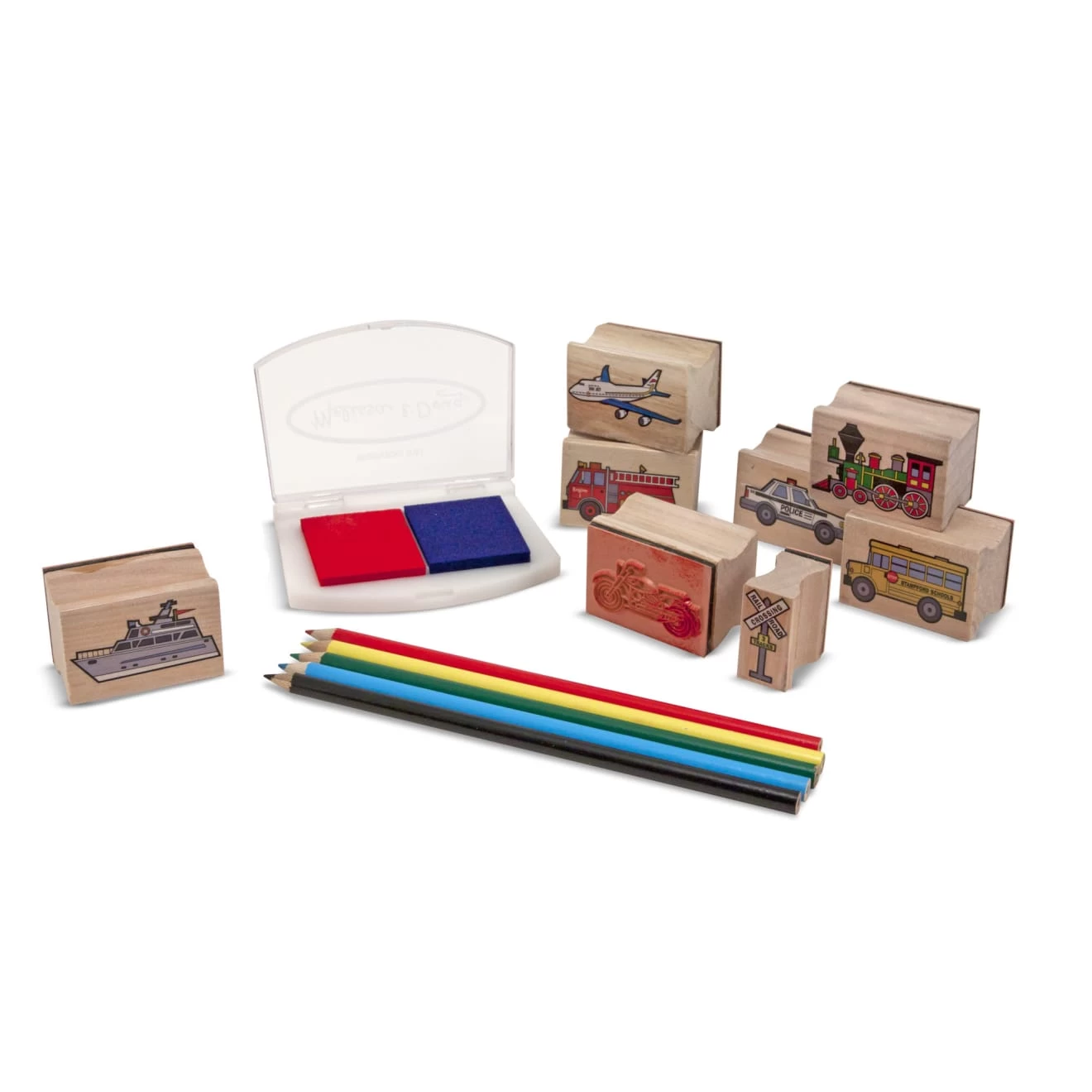 Melissa & Doug Wooden Stamp Set - Vehicles - Image 4