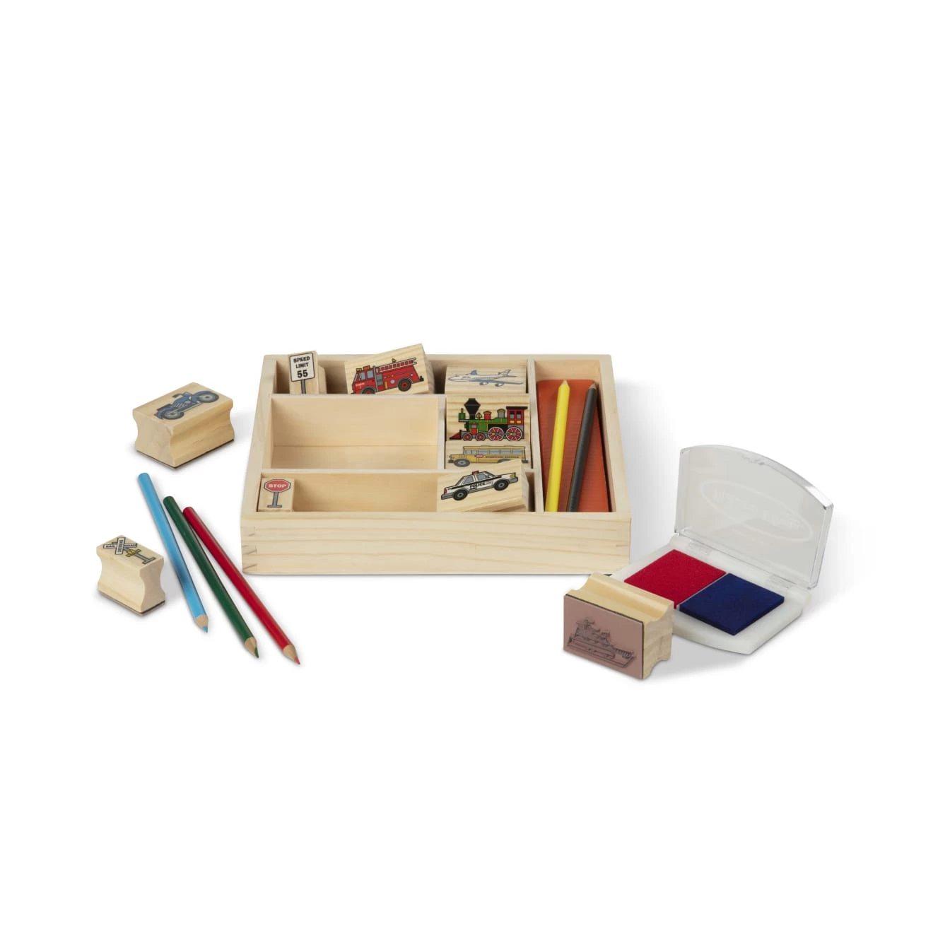 Melissa & Doug Wooden Stamp Set - Vehicles - Image 6