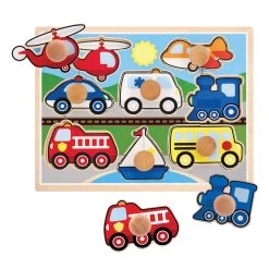 Melissa & Doug Vehicles Jumbo Knob Puzzle - 8 Pieces