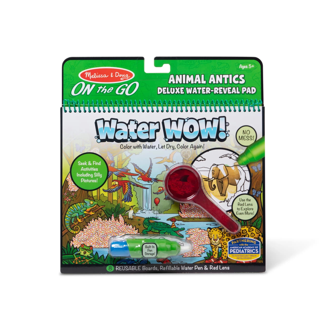 Melissa & Doug Water Wow! Animal Antics Deluxe Water-Reveal Pad - On The Go Travel Activity