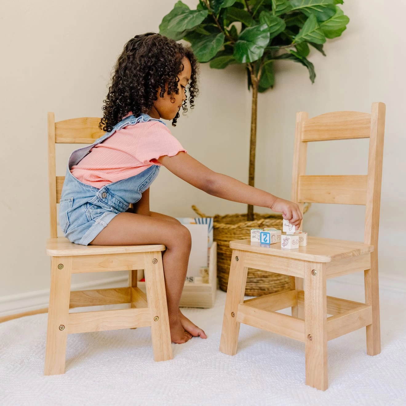 Melissa & Doug Pair Of Solid Wood Chairs 2-Piece Set - Image 2