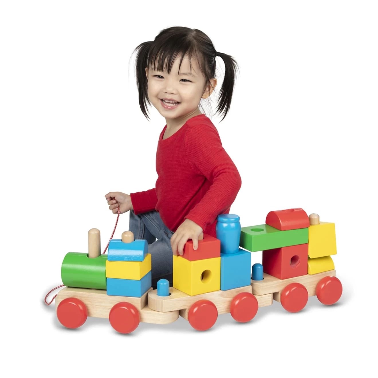 Melissa & Doug Jumbo Wooden Stacking Train – Classic - Image 8