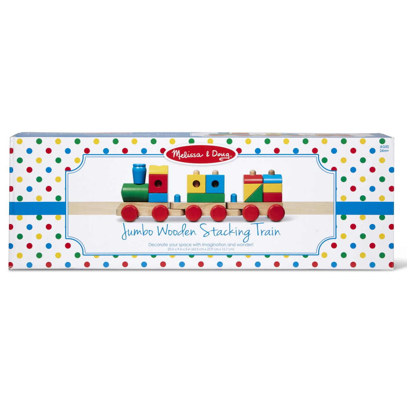 Melissa & Doug Jumbo Wooden Stacking Train – Classic - Image 3