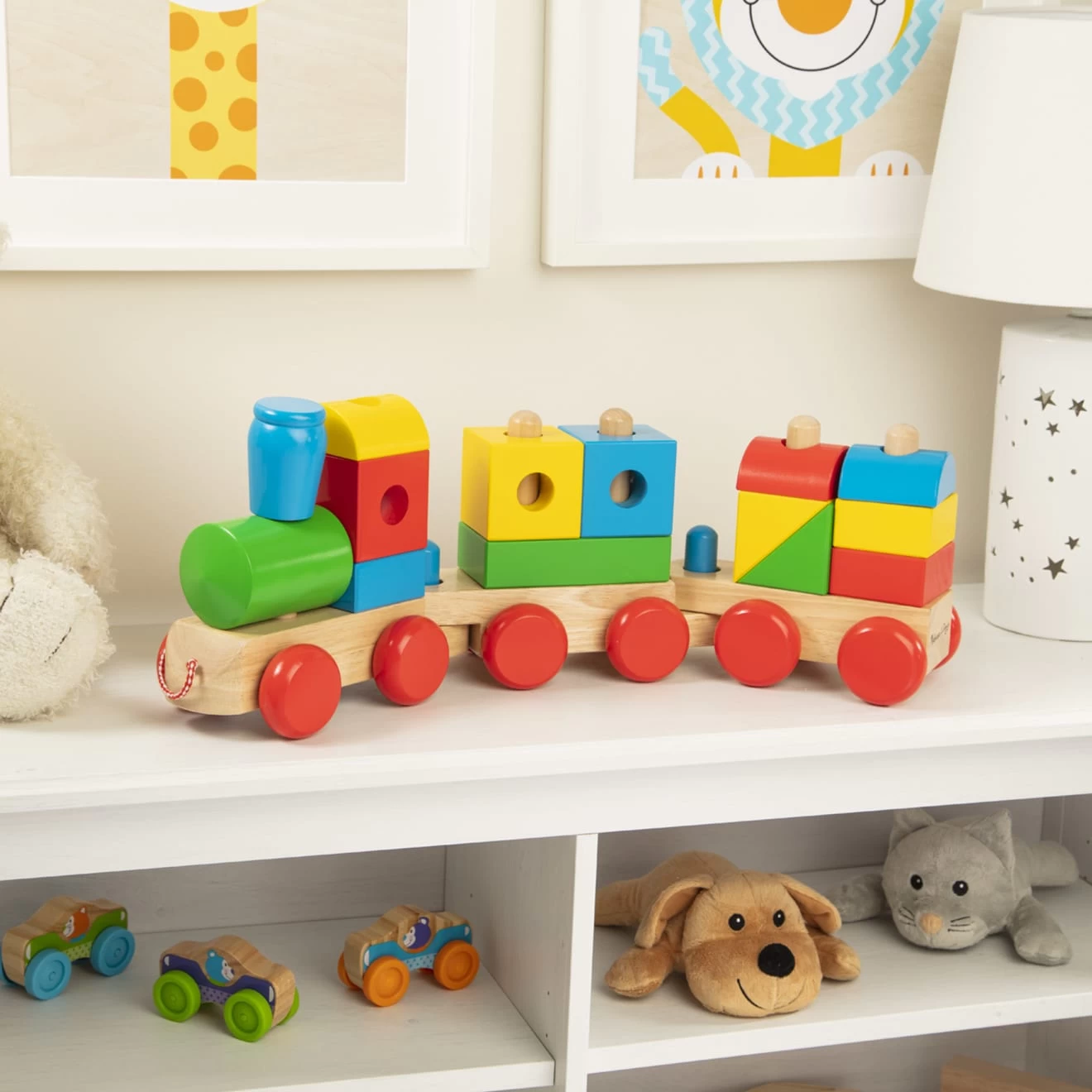 Melissa & Doug Jumbo Wooden Stacking Train – Classic - Image 9