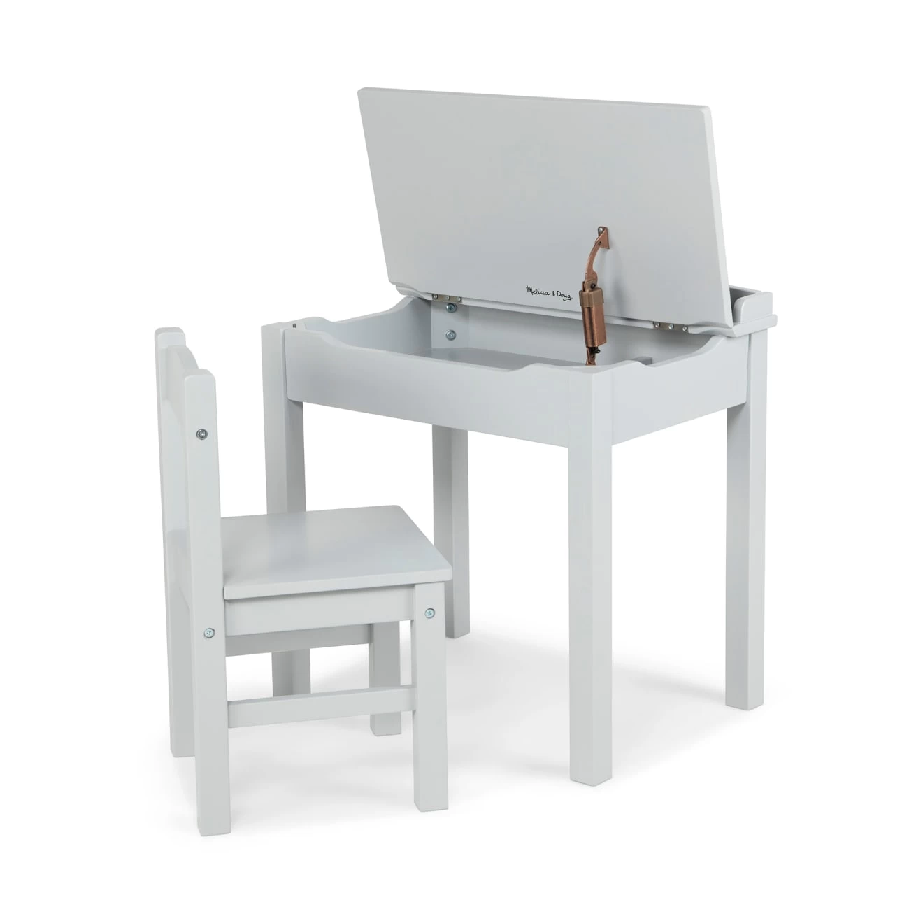 Melissa & Doug Child's Lift-Top Desk & Chair - Gray - Image 9