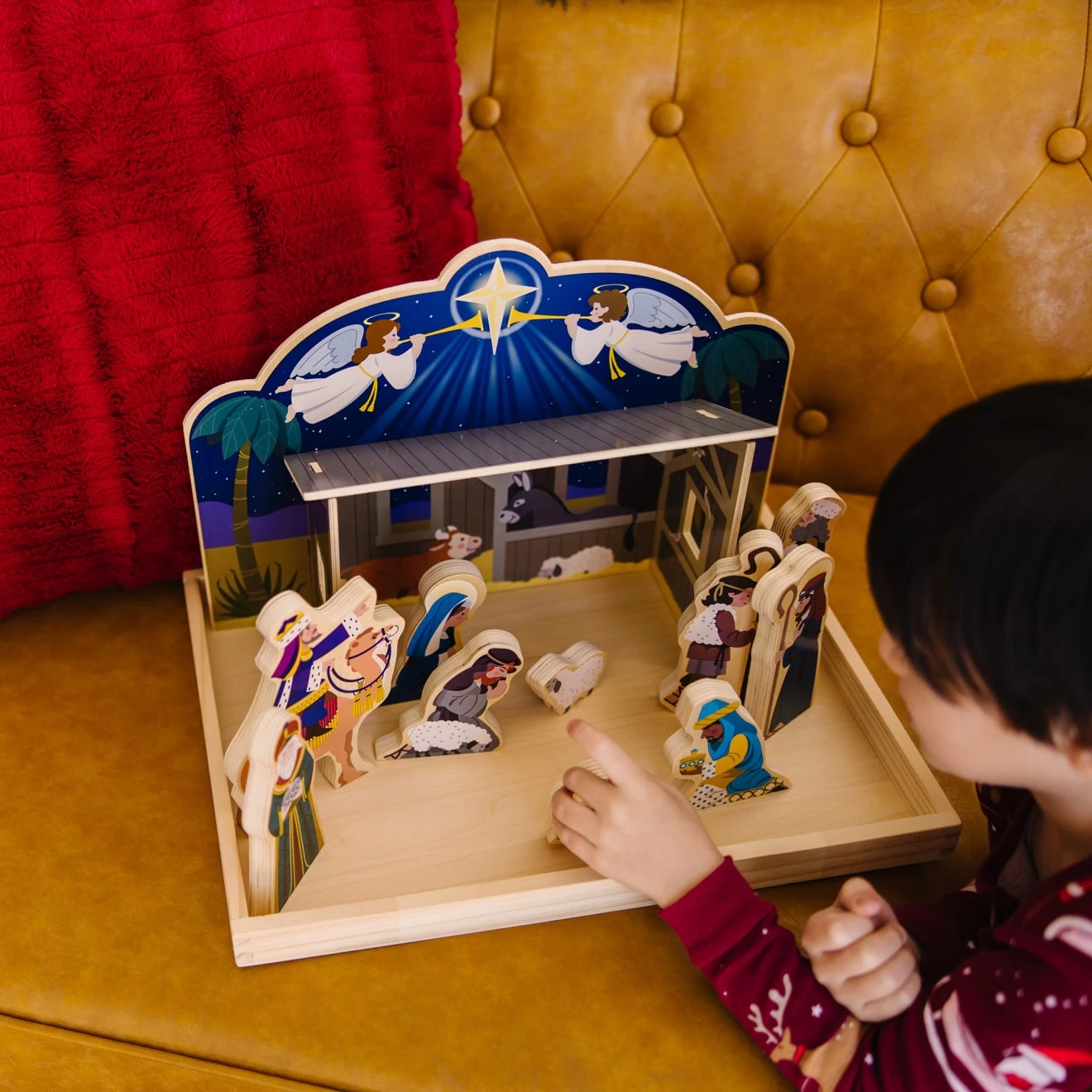 Melissa & Doug Wooden Christmas Nativity Set - Image 9