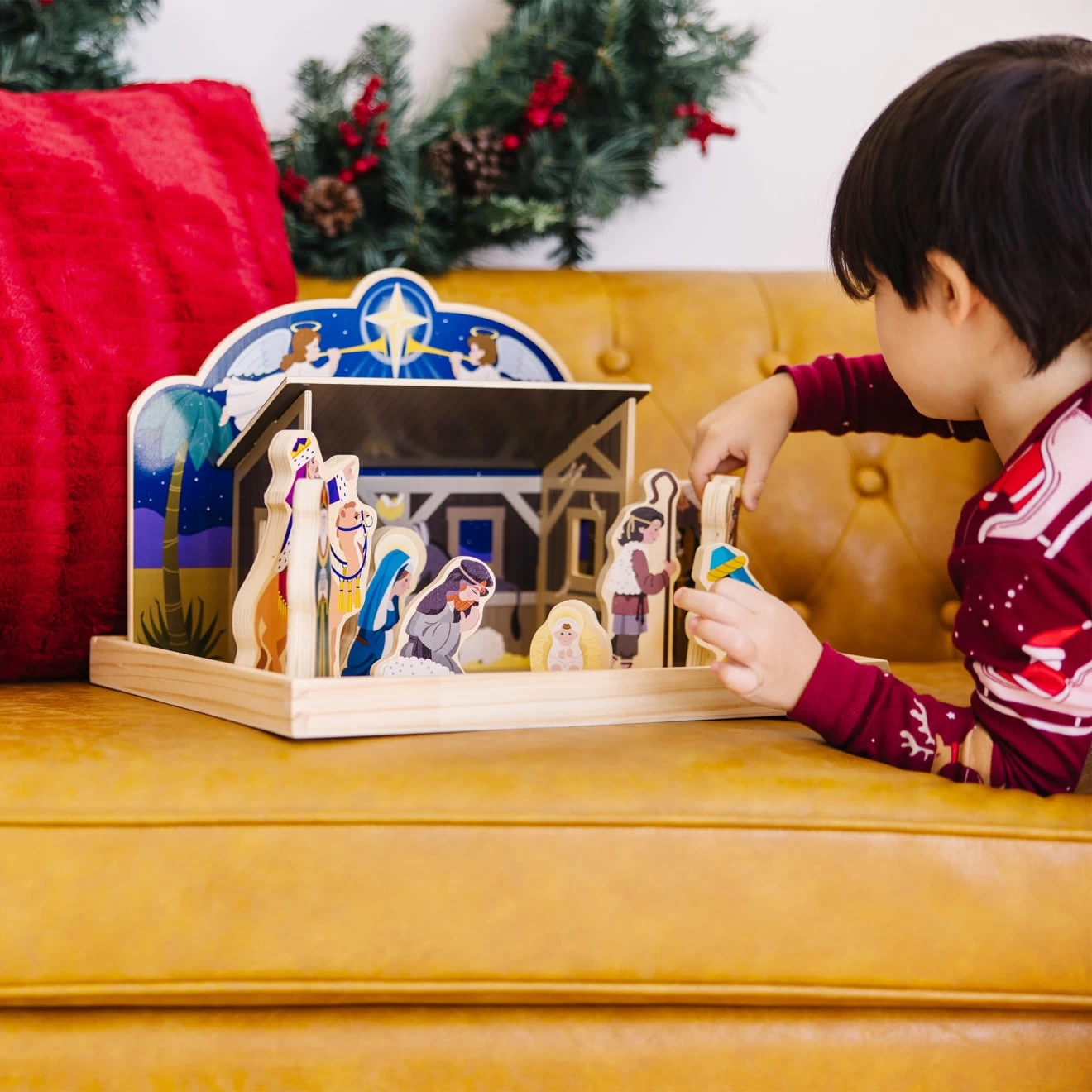 Melissa & Doug Wooden Christmas Nativity Set - Image 6
