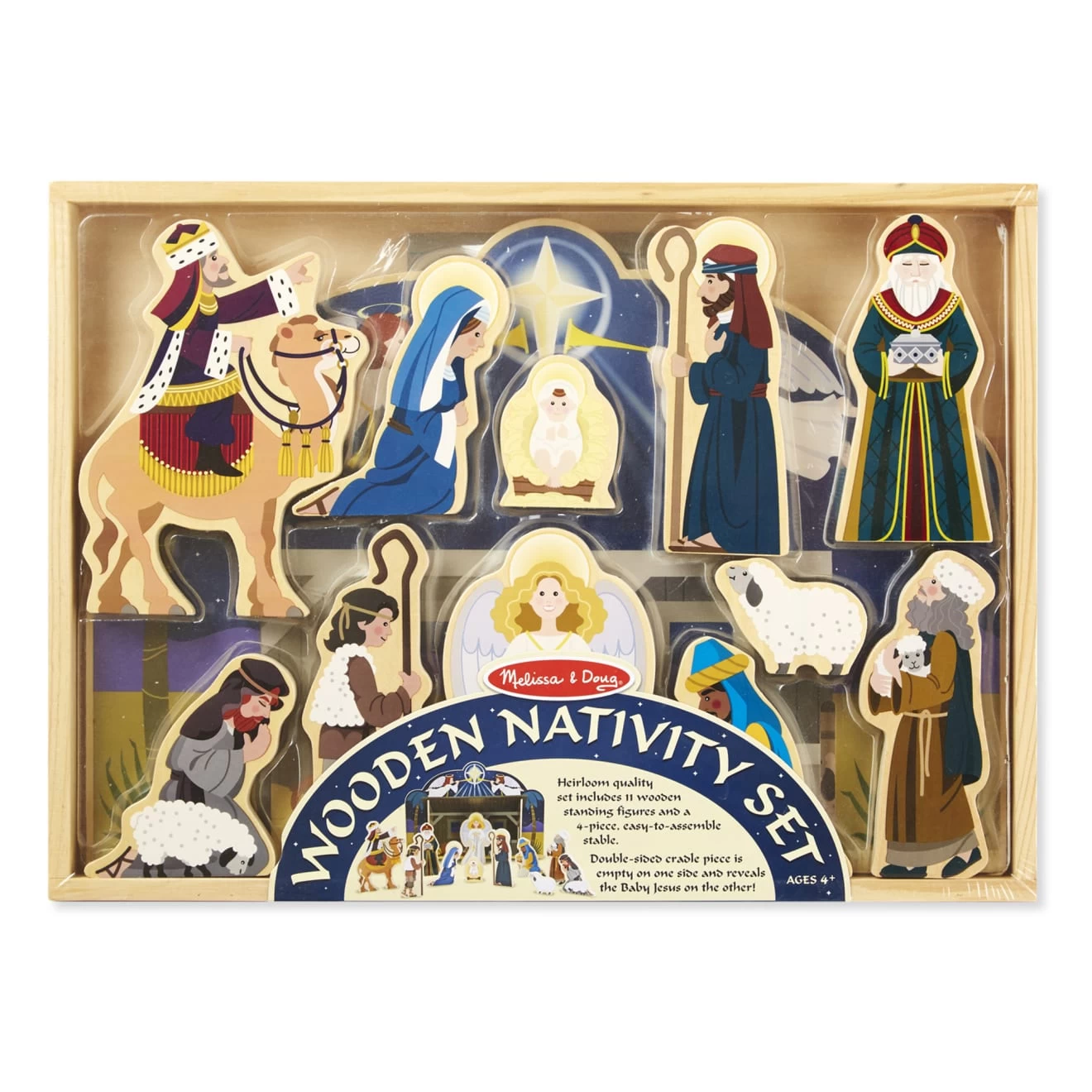 Melissa & Doug Wooden Christmas Nativity Set - Image 3