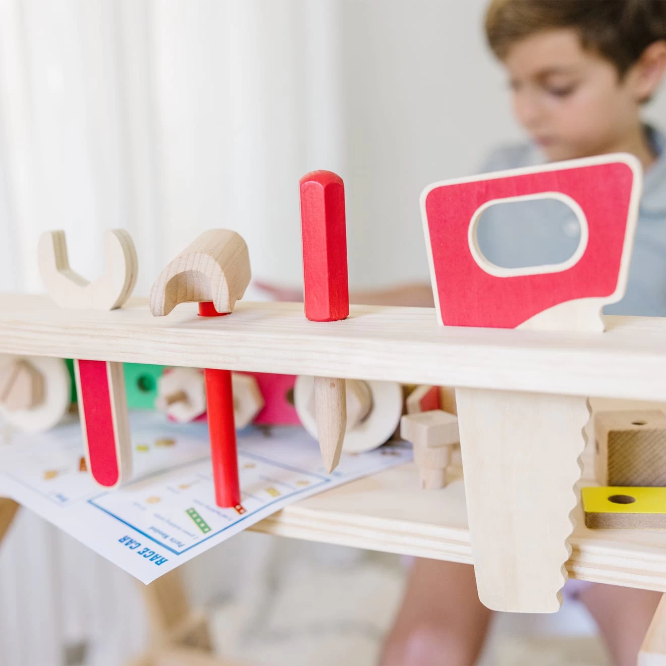 Melissa & Doug Wooden Project Solid Wood Workbench - Image 5