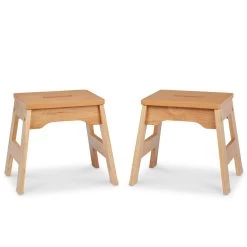 Melissa & Doug Wooden Stools - Set Of 2 (Natural)