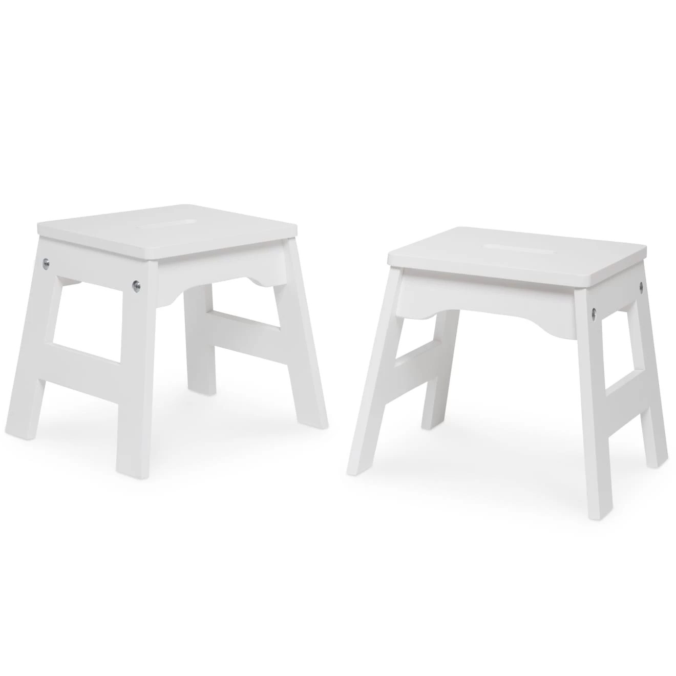 Melissa & Doug Wooden Stools - Set Of 2 (White)