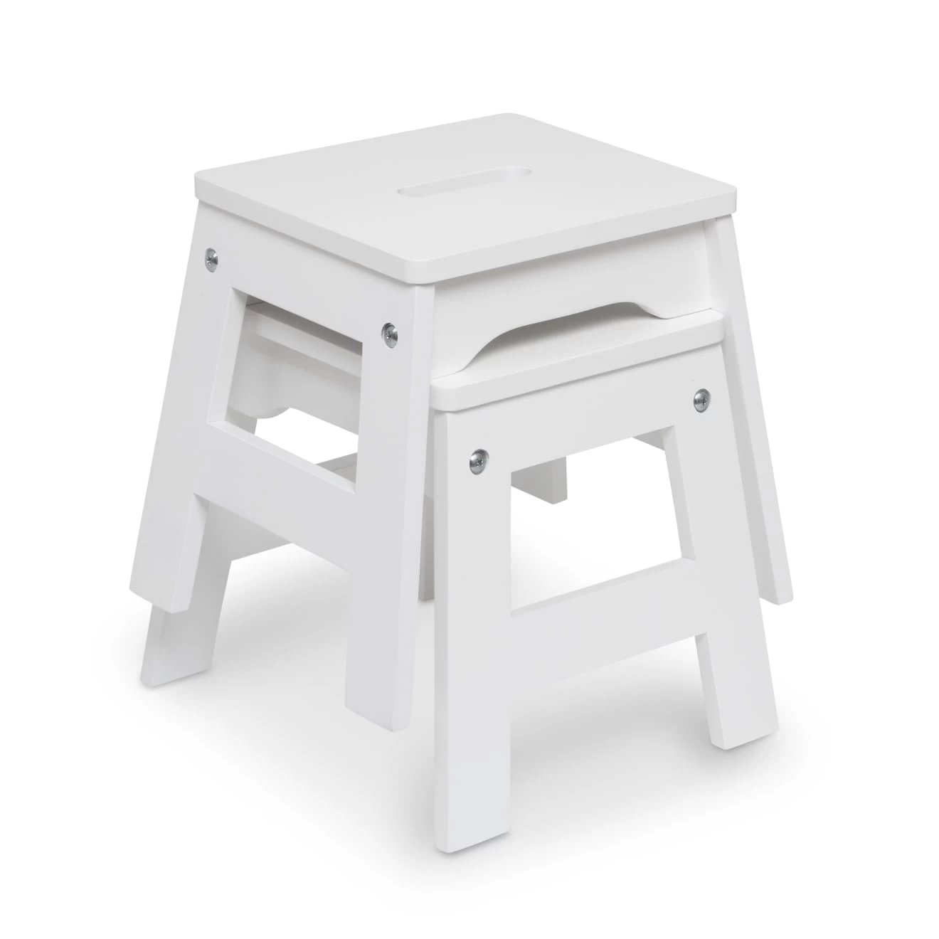 Melissa & Doug Wooden Stools - Set Of 2 (White) - Image 2