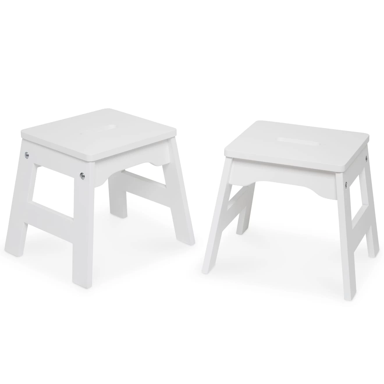 Melissa & Doug Wooden Stools - Set Of 2 (White) - Image 4