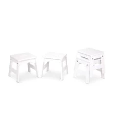 Melissa & Doug Wooden Stools - Set Of 4 (White)