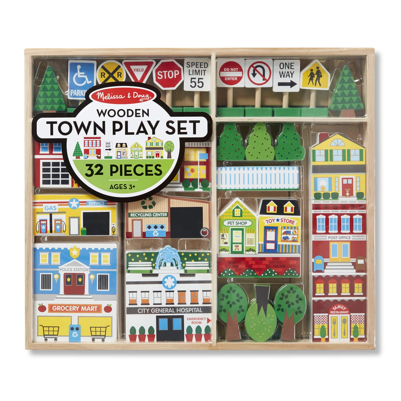 Melissa & Doug Wooden Town Play Set - Image 3