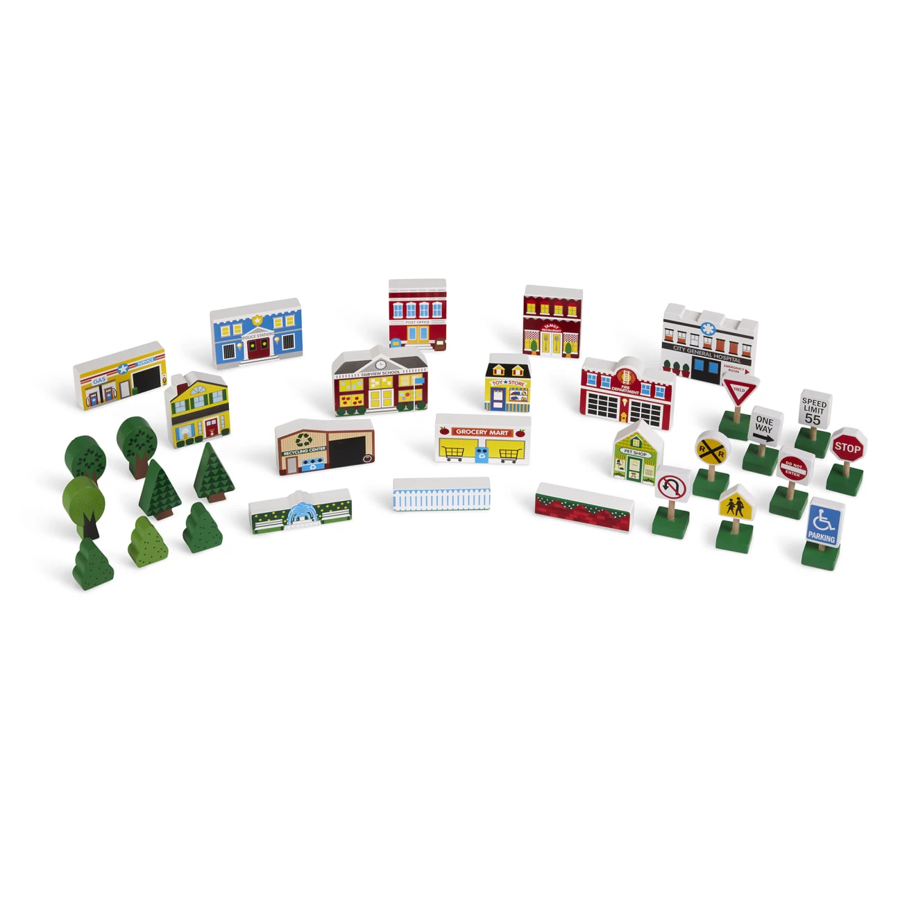 Melissa & Doug Wooden Town Play Set